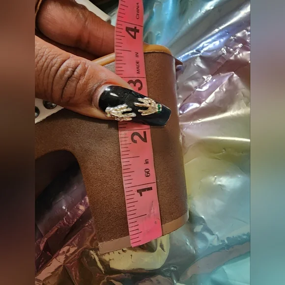 New! 13W [Torrid] White Wooden Platform Heel Sandals 3.5"h -No tags, never worn - Picture 4 of 12